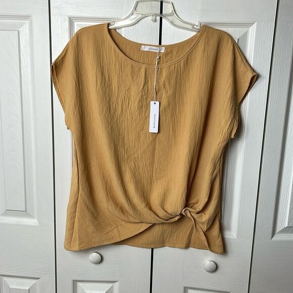Six Fifty Twist Front Top Orange Yellow Large - Picture 1 of 7